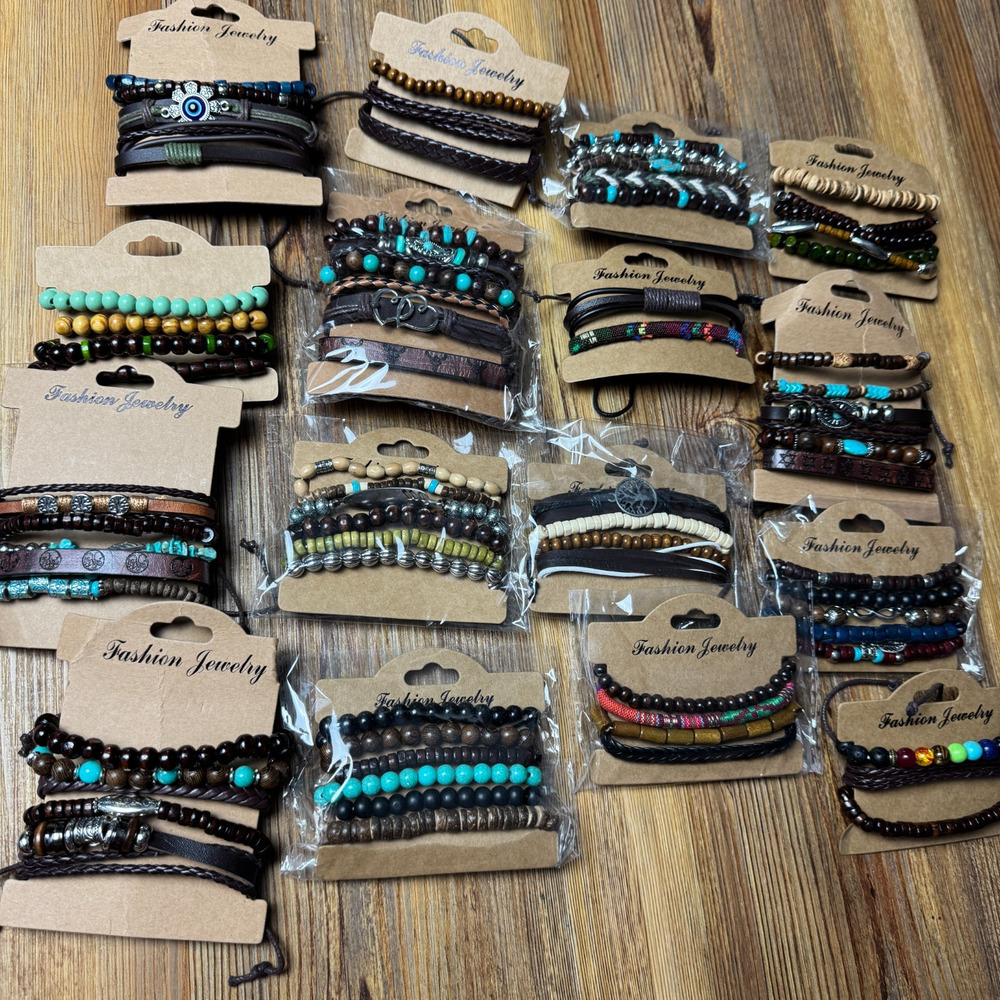 HUGE LOT Fashion Bohemian Western Turqouise Hippie Bracelet Stack Sets Men Women